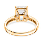 9K Yellow Gold GRA Certified Moissanite D-VVS1 Emerald Cut Solitaire Ring 4.00 Ct._8486963_4