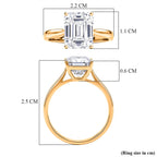 9K Yellow Gold GRA Certified Moissanite D-VVS1 Emerald Cut Solitaire Ring 4.00 Ct._8486966_5