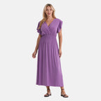 La Marey Patterned Dress (Size - One Size Curve) - Purple_8487167