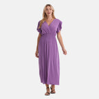La Marey Patterned Dress (Size - One Size Curve) - Purple_8487167_3