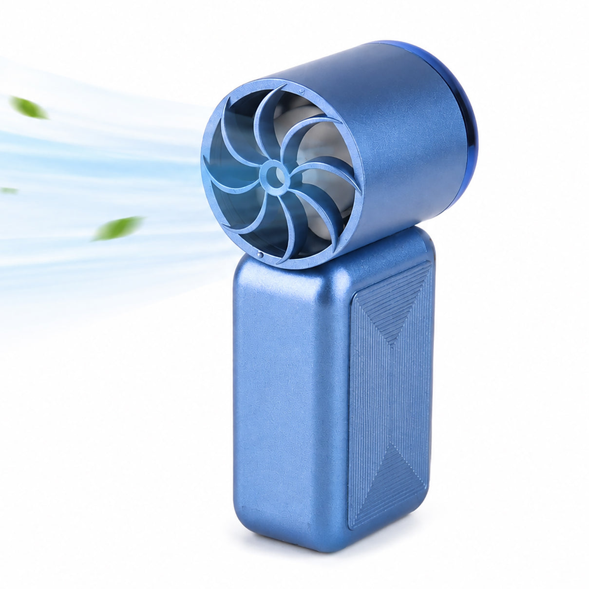 LIVMORE K688 High Speed Mini Turbo Fan - Premium 3000mAh Battery Operated Portable Handheld Fan with 6 Speed Control and Built-in Light - Blue V32532667 0