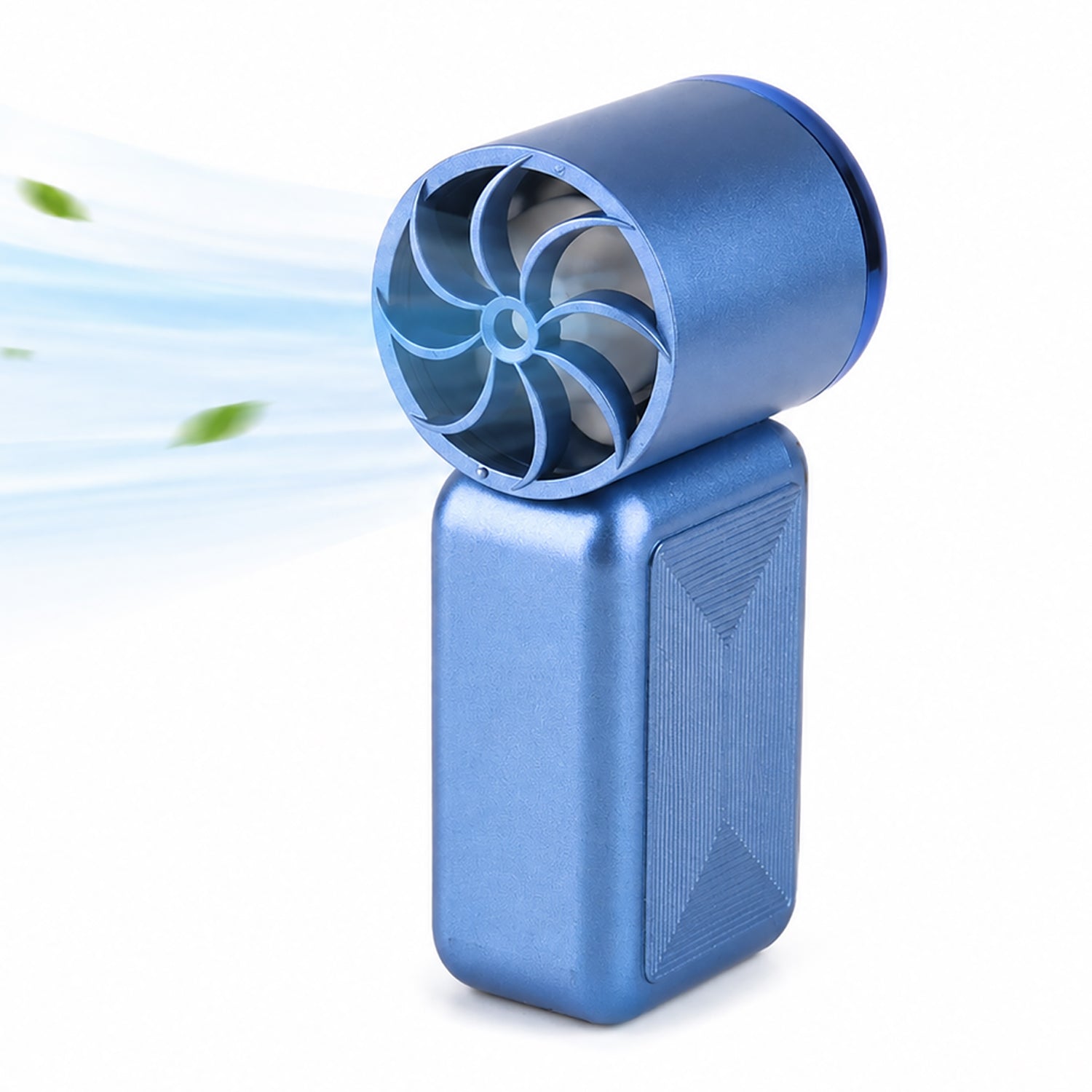 LIVMORE K688 High Speed Mini Turbo Fan - Premium 3000mAh Battery Operated Portable Handheld Fan with 6 Speed Control and Built-in Light - Blue V32532667 0