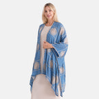La Marey Full Embroidery Longline Kimono (One Size) - Blue_8493425_3