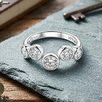 D'Joy - GRA Certified (D-VVS1) Moissanite 5 Stone Ring in Rhodium Overlay Sterling Silver 1.56 Ct._8493495_2