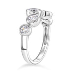 D'Joy - GRA Certified (D-VVS1) Moissanite 5 Stone Ring in Rhodium Overlay Sterling Silver 1.56 Ct._8493495_3