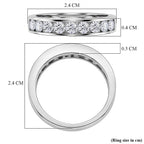 D'Joy - GRA Certified Moissanite Half Eternity Band Ring in Rhodium Overlay Sterling Silver 1.00 Ct._8493518_5
