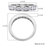 D'Joy - GRA Certified Moissanite Half Eternity Band Ring in Rhodium Overlay Sterling Silver 1.00 Ct._8493519_5