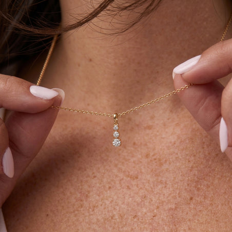 LUXURIANT 0.50 Ct. Lab Grown Diamond Trilogy Drop Pendant in 9K Yellow Gold (SI-GH) 8493531 2