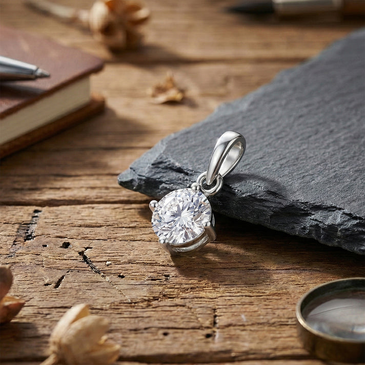 LUXURIANT 0.50 Ct. Lab Grown Diamond Solitaire Pendant in 9K White Gold (SI-GH) 8493533 2