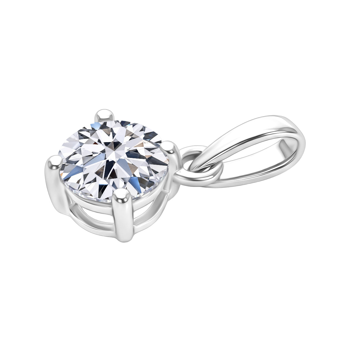 LUXURIANT 0.50 Ct. Lab Grown Diamond Solitaire Pendant in 9K White Gold (SI-GH) 8493533 4