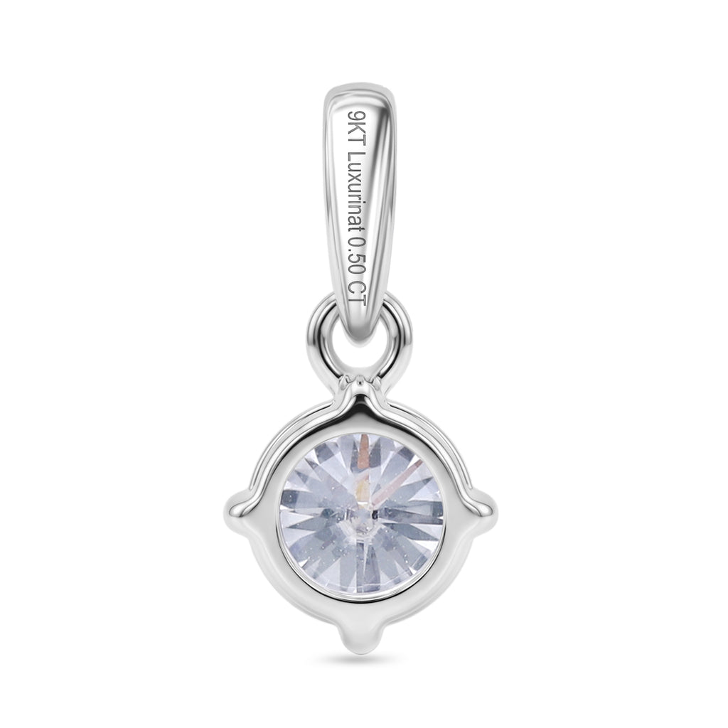 Luxuriant 9K White Gold SI/GH Lab Grown Diamond Solitaire Pendant 0.50 Ct_8493533_4