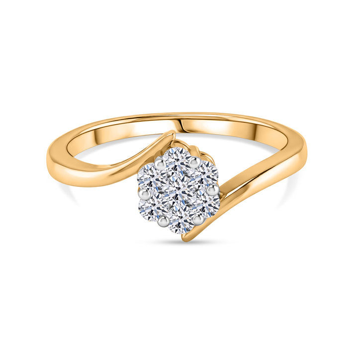 LUXURIANT Lab Grown Diamond Bypass Cluster Ring in Yellow Gold Plated Sterling Silver (SI-G-H) 8493538 1