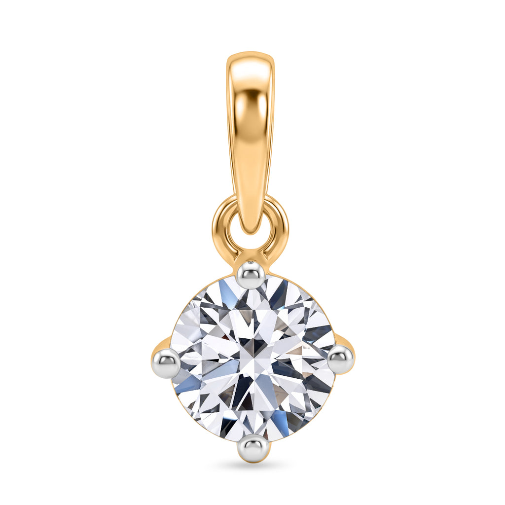 Luxuriant 9K Yellow Gold SI/GH Lab Grown Diamond Solitaire Pendant 0.50 Ct_8493544