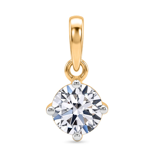 Luxuriant 9K Yellow Gold SI-GH Lab Grown Diamond Solitaire Pendant 0.50 Ct