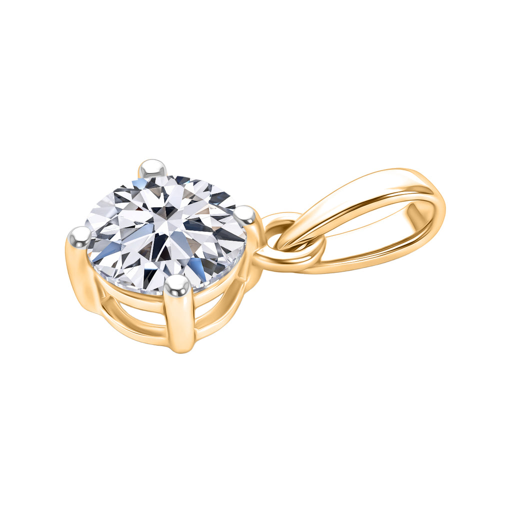 Luxuriant 9K Yellow Gold SI/GH Lab Grown Diamond Solitaire Pendant 0.50 Ct_8493544_3