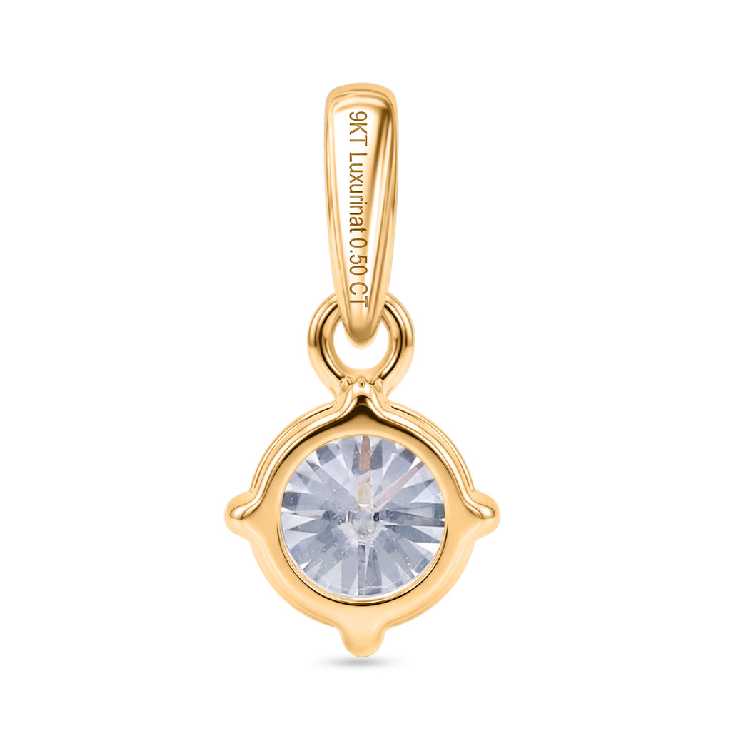 Luxuriant 9K Yellow Gold SI/GH Lab Grown Diamond Solitaire Pendant 0.50 Ct_8493544_4