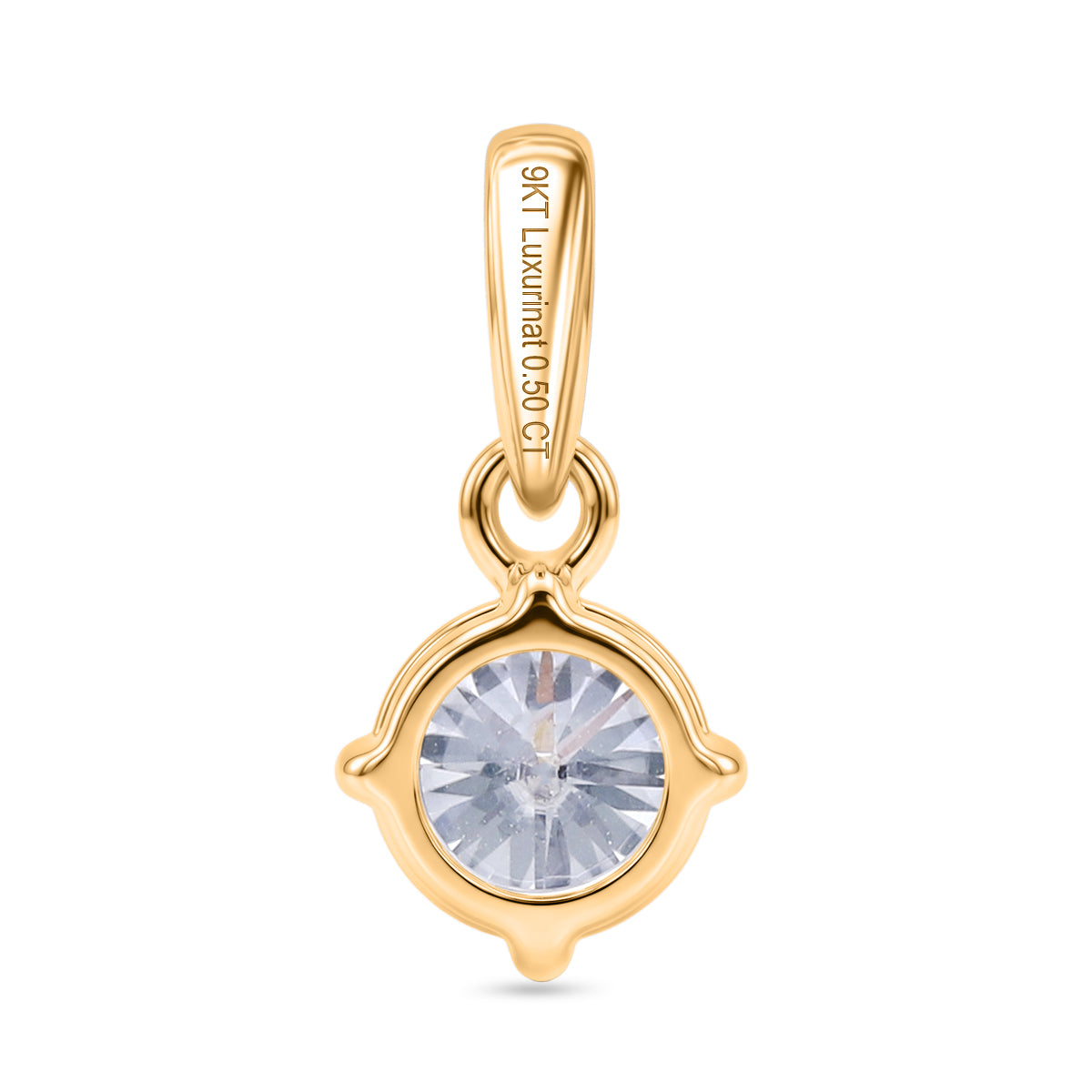 LUXURIANT 0.50 Ct. Lab Grown Diamond Solitaire Pendant in 9K Yellow Gold (SI-GH) 8493544 5