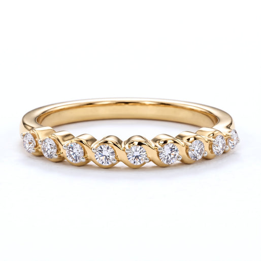 Luxuriant SI-G/H Lab Grown Diamond Half Eternity Band Ring in 18K Vermeil Yellow Gold Plated Sterling Silver 0.25 Ct._8493546