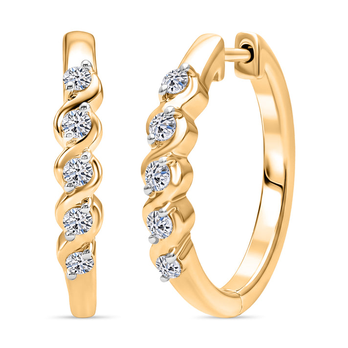 LUXURIANT Lab Grown Diamond Full Hoop Earring in 18K Vermeil Yellow Gold Plated Sterling Silver 0.25 Ct. (SI-GH) 8493805 1