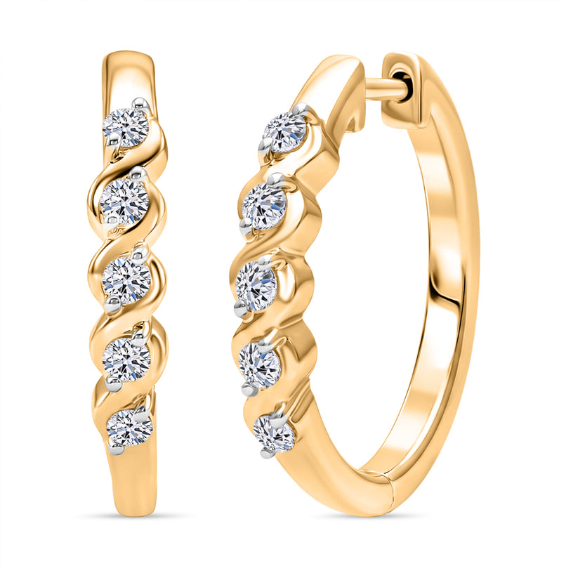 Luxuriant - Lab Grown Diamond (SI/G-H) Hoop Earring in 18K Vermeil Yellow Gold Plated Sterling Silver_8493805