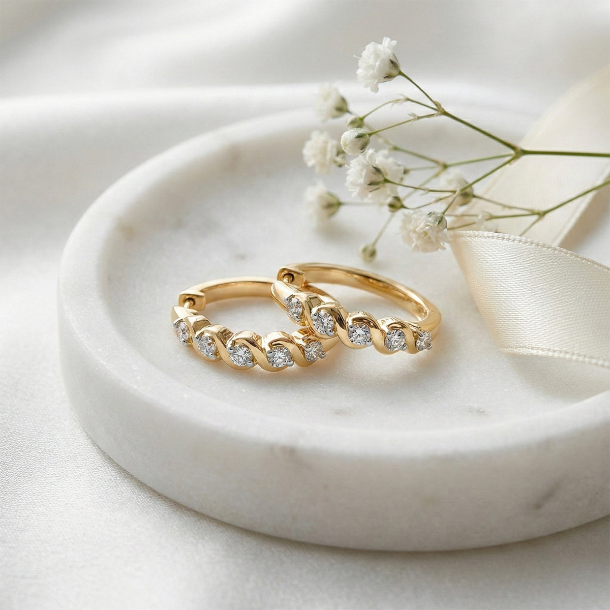 LUXURIANT Lab Grown Diamond Full Hoop Earring in 18K Vermeil Yellow Gold Plated Sterling Silver 0.25 Ct. (SI-GH) 8493805 3