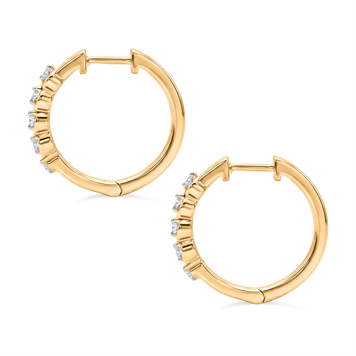 LUXURIANT Lab Grown Diamond Full Hoop Earring in 18K Vermeil Yellow Gold Plated Sterling Silver 0.25 Ct. (SI-GH) 8493805 4
