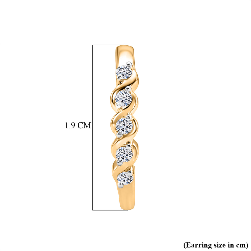 Luxuriant - Lab Grown Diamond (SI/G-H) Hoop Earring in 18K Vermeil Yellow Gold Plated Sterling Silver_8493805_4