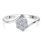 Luxuriant - Lab Grown Diamond (SI/G-H) Bypass Cluster Ring in Platinum Overlay Sterling Silver 0.25 Ct._8493975