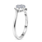 Luxuriant - Lab Grown Diamond (SI/G-H) Bypass Cluster Ring in Platinum Overlay Sterling Silver 0.25 Ct._8493975_3
