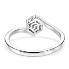 Luxuriant - Lab Grown Diamond (SI/G-H) Bypass Cluster Ring in Platinum Overlay Sterling Silver 0.25 Ct._8493975_4