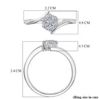 Luxuriant - Lab Grown Diamond (SI/G-H) Bypass Cluster Ring in Platinum Overlay Sterling Silver 0.25 Ct._8493975_5