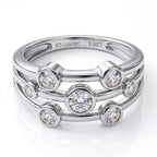 Luxuriant - Lab Grown Diamond (SI/G-H) Bubble Ring in Rhodium Overlay Sterling Silver 0.50 Ct._8493985