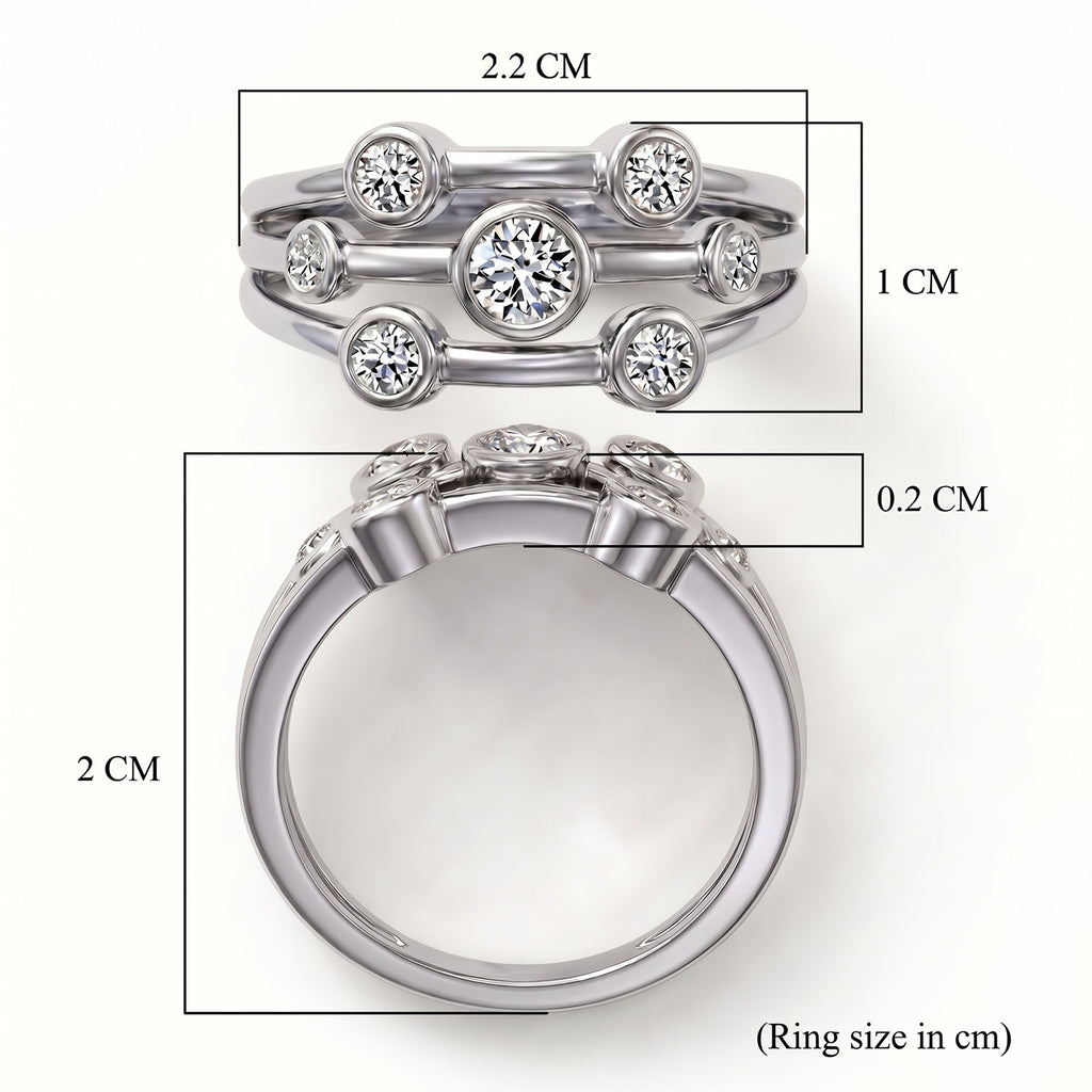 Luxuriant - Lab Grown Diamond (SI/G-H) Bubble Ring in Rhodium Overlay Sterling Silver 0.50 Ct._8493985_6
