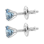 950 Platinum AAAA Santa Maria Aquamarine Solitaire Stud Earring with Screw Back 1.07 Ct_8495455_3
