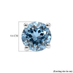 950 Platinum AAAA Santa Maria Aquamarine Solitaire Stud Earring with Screw Back 1.07 Ct_8495455_4