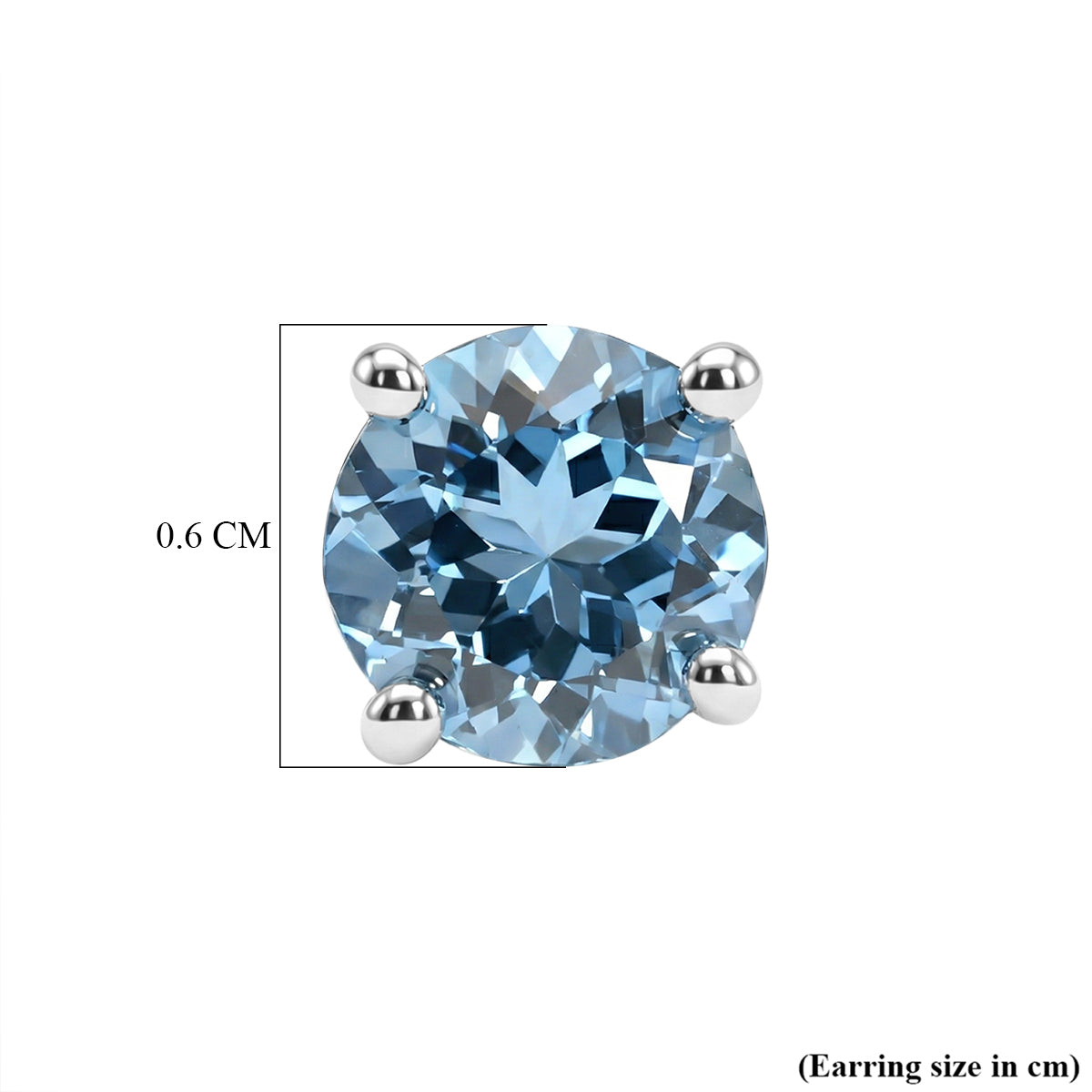 950 Platinum AAAA Santa Maria Aquamarine Solitaire Stud Earring with Screw Back 1.07 Ct V32734777 5