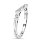 Luxuriant - Lab Grown Diamond (SI/G-H) Horizontal Bar Ring in Rhodium Overlay Sterling Silver_8495708_3