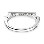 Luxuriant - Lab Grown Diamond (SI/G-H) Horizontal Bar Ring in Rhodium Overlay Sterling Silver_8495708_4