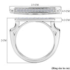 Luxuriant - Lab Grown Diamond (SI/G-H) Horizontal Bar Ring in Rhodium Overlay Sterling Silver_8495712_5