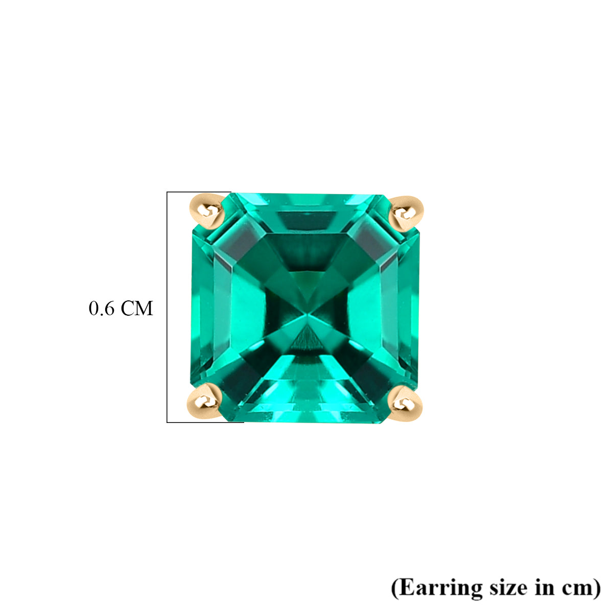 LUXURIANT 1.92 Ct. AAA Lab Grown Colombian Emerald Solitaire Stud Push Post Earring in 9K Yellow Gold 8497562 5