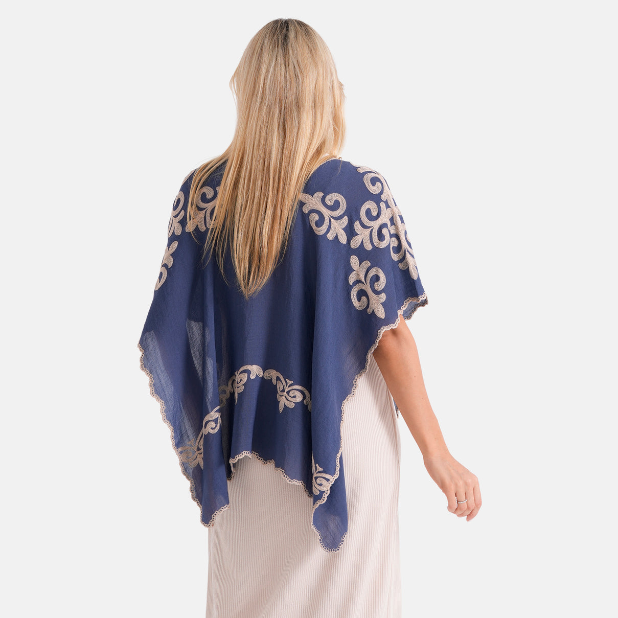 La Marey Two-way Embroidery Kaftan Top (One Size) - Blue 8497617 3