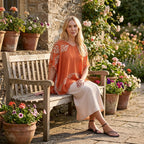 La Marey Two-way Embroidery Kaftan Top (One Size) - Orange_8497618_1