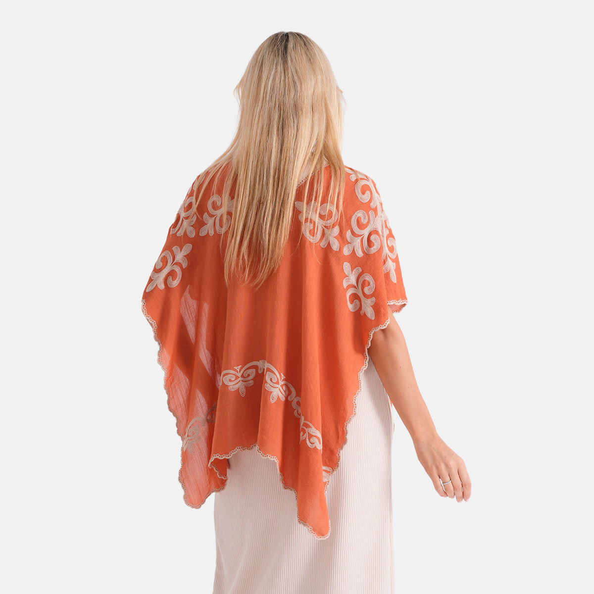 La Marey Two-way Embroidery Kaftan Top (One Size) - Orange V32630493 4