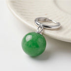 D'Joy Green Jadeite Beads Hoop Earring in Rhodium Overlay Sterling Silver 28.35 Ct.