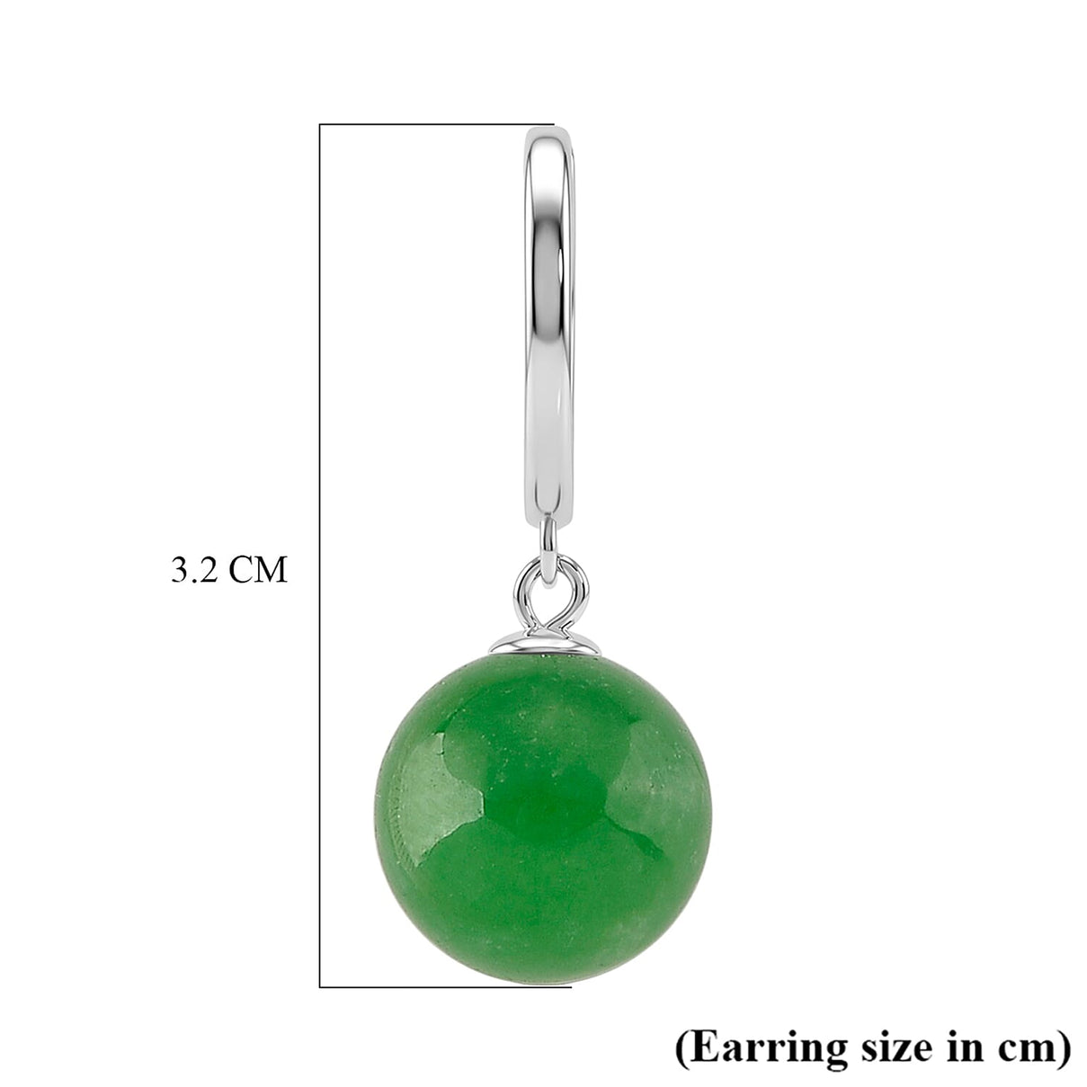 D'Joy Green Jadeite Beads Hoop Earring in Rhodium Overlay Sterling Silver 28.35 Ct. 8497947 7