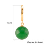 D'Joy Green Jadeite Beads Hoop Earring in Yellow Gold Plated Sterling Silver 28.35 Ct._8497951_4