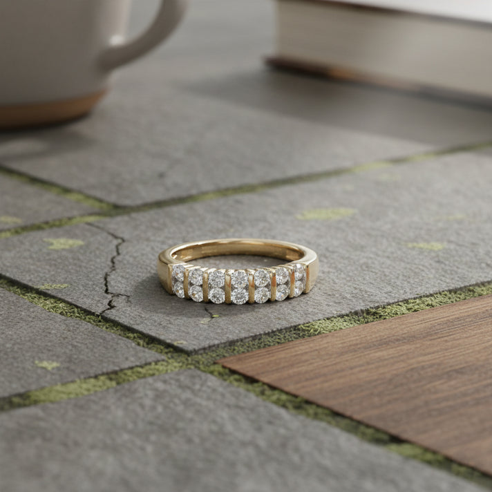 LUXURIANT 0.50 Ct. Lab Grown Diamond Band Ring in 18K Vermeil Yellow Gold Plated Sterling Silver (SI-GH) 8497963 2