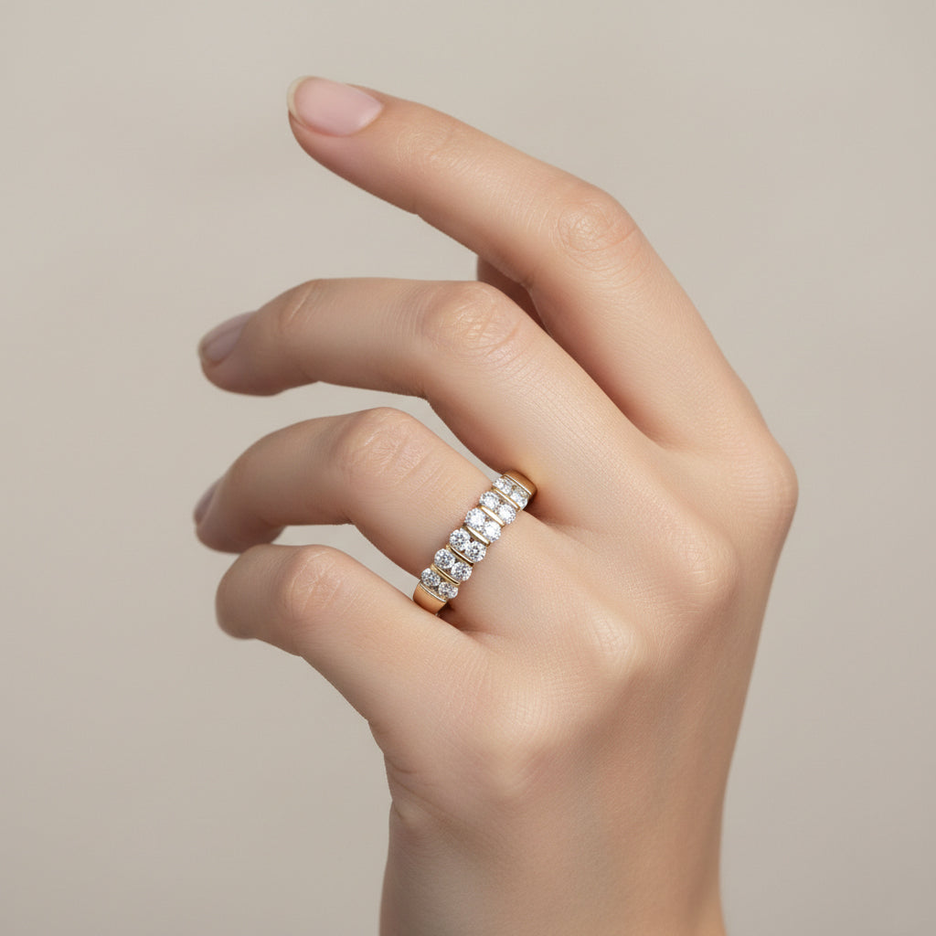 LUXURIANT 0.50 Ct. Lab Grown Diamond Band Ring in 18K Vermeil Yellow Gold Plated Sterling Silver (SI-GH) 8497963 3