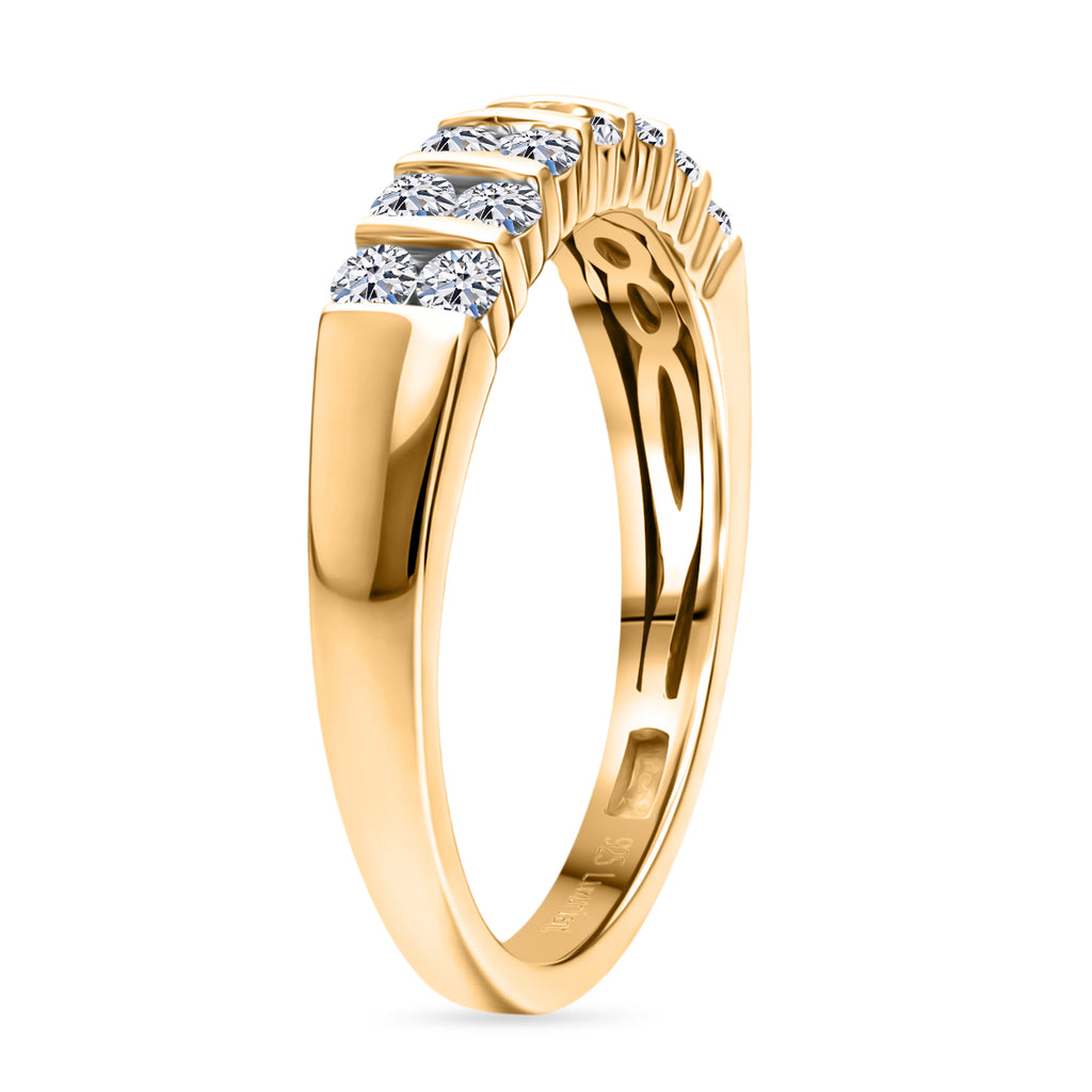 Luxuriant SI/GH Lab Grown Diamond Band Ring in 18K Vermeil Yellow Gold Plated Sterling Silver 0.50 Cts_8497963_3