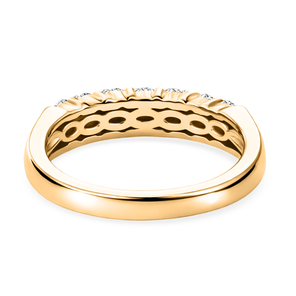 LUXURIANT 0.50 Ct. Lab Grown Diamond Band Ring in 18K Vermeil Yellow Gold Plated Sterling Silver (SI-GH) 8497963 5